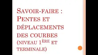 SES - Révision des savoir-faire - Les pentes et les déplacements de courbes (1ère et terminale)