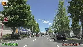 【4K】宮城の萩大通り（坂下交差点まで）仙台市若林区～宮城野区2018年6月