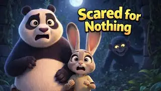 Scared for Nothing😂Panda & Rabbit Run in Fear 😱 | The Truth Behind the Jungle Chase 🐼🐰🐒