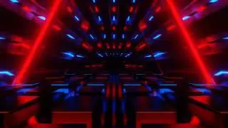 Blue and Red Rhomboid Neon Corridor Background VJ Loops in 4K