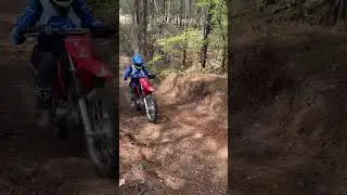 Her first ride on the crf125f #gopro #dirtbike #trailriding #trails