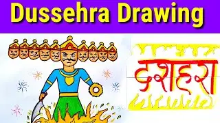 Dussehra Drawing/How to draw Ravan step by step/Happy Vijaya Dashami drawing/Easy Ravan drawing