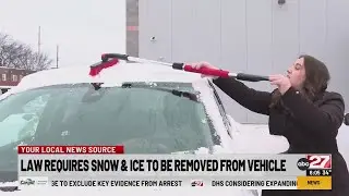 Pennsylvania law requires drivers remove snow and ice from vehicles