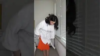 Orange mini skirt outfit