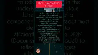 what is reconciliation in React ? #reconciliation #reactjs #interviewquestions #interviewtips