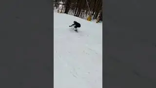 Beginner hits big down RAIL! #snowboarding #boardslide #jib #gopro #tricks #chickentv #rail #grind