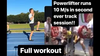 Powerlifter runs 10M/s in second ever track session!! Full acceleration workout ft Joey Zinghini