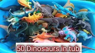 50 Dinosaurs In Tub | Learn Dinosaurs Name In English | Dinosaur Name |  Dinosaur Jurassic world
