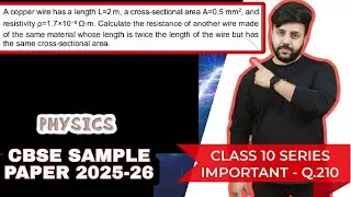 A copper wire has a length L = 2m a cross-sectional area A = 0.5m * m ^ 2 and resistivity rho = 1.7