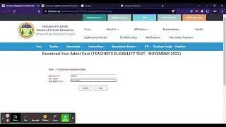 HP TET 2022 Admit Card (Released) - Download Himachal Pradesh TET 2022 Admit Card