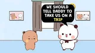 Kids on a mission 😄🧳 | Convincing daddy for travel ✈️💖| Bubu Dudu | Peach Goma | 3D Animation
