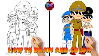 How To Draw and Color Little Singham in Diffrent Forms