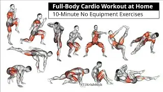 Full-Body Cardio Workout at Home | 10-Minute No Equipment Exercises