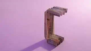 How to make a money origami alphabet letters C 3d easy