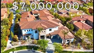 Touring a $7,000,000 Luxury Modern Las Vegas Mansion With a 5 Car Garage!