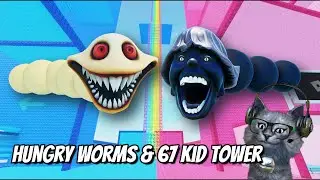 Tower Hungry Worms & 67 Kid Brainrot Itali Hard Mode - Aura Worm Troll Tower (Roblox Indonesia)