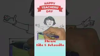Cute & Easy Teacher's Day Drawing for Kids | how to draw teachers day cartoon art #shorts #trending