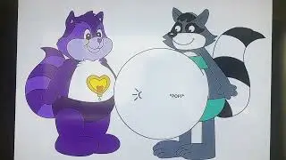 Wanda Raccoon&rsquo;s belly inflation ft Bright heart Raccoon @pjvera 
