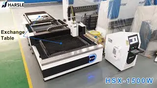 HSX-1500W 3015 CNC Fiber Laser Cutting Machine with exchange table, IPG Laser source