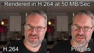 Наглядное сравнение H.264 и ProRes 422 HQ от LumaFusion, отрендеренных в H.264 со скоростью 50 МБ/с