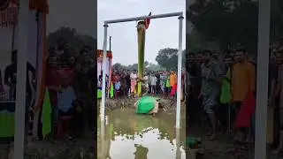 Fentustic oily banana tree climbing competition # YouTube fun # funny.