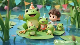 Five Little Frogs&rsquo; Splash Party &mdash; Jump Around! | Fun Counting & Movement Song for Kids |