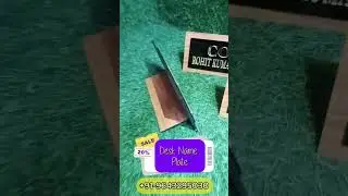 Premium Wooden Desk Name Plate with Golden 3D Letters