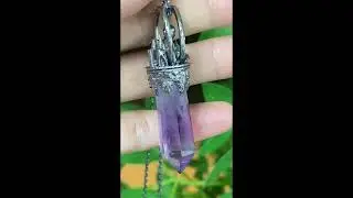 Handmade Castle Pendant | 925 Silver & Amethyst Crystal | Fantasy Jewelry Gift, Enchanted Talisman