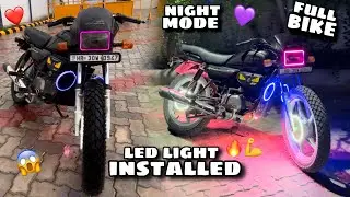 Splendor Modified 😘😍 || Install All Colours Blue And purple And Pink Lights 🤩😱