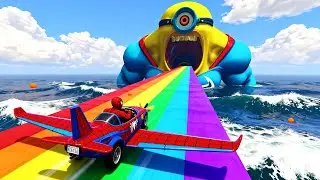 Spider-Man vs Scarlet Witch vs Harley Quinn Challenge GTAV Custom Track: Who Will Win?