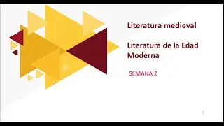 PRE SAN MARCOS 2020-1: SEMANA 2: Literatura Literatura medieval y de la Edad Moderna