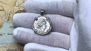 Rare Salus Roman Goddess of Health Coin Pendant