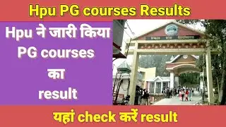 hpu Pg courses result 2021|hpu PG result decleared|hpu result 2021|hpu results 2021