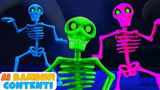 Ai Bambini Contenti | Cinque scheletri escono per giocare 💀🎶 | Canzone per bambini