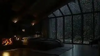 Calming Rain Sounds & Cozy Fireplace Ambience for Deep Sleep and Relaxation
