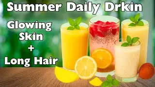 Drink This Every Morning for Glowing Skin & Long Hair | 3 Powerful Summer Beauty Detox Drinks | Avni