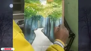 How to draw Forrest Road with artist watercolor #drawing #watercolorpainting @TapasArtCreation
