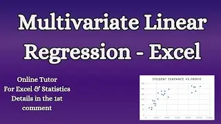 Multivariate Linear Regression Using Excel | Linear Regression in Excel