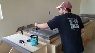 Staining kitchen cabinets. DIY