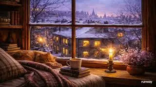 Calm Cat by the Window 🐈 Soft Music | Ambient Background for Projector 