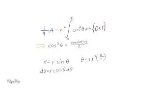 Circle area with definite integral | Animation | Calculus 2