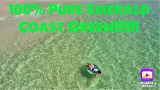 100% Pure Emerald Coast Green. Surfing Fort Walton Beach Florida. Okaloosa Gulf Coast. Destin.Drone