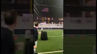 Attempting a 50 yard field goal at Cowboys Ford Center in business clothes 🧤⚽️ #shorts #cowboys