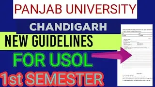 Pu university 1st semester USOL Students New Guidelines |latest update 2021panjab University