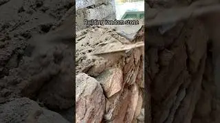 Random rubble stonework #construction #stonemason #cementasmr #asmrsounds #building