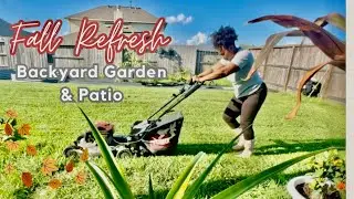DIY Fall Garden Refresh | Backyard & Patio Makeover + The BEST Lawn Cut! #greenthumbgirlie 