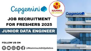 Capgemini hiring Junior Data Engineer 🤩| Namma Job Updates