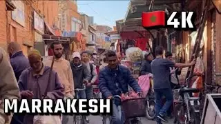 Street walk Marrakesh Morocco (4k)🇲🇦🐍🏜🐫