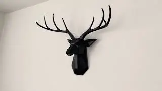 Deer Head Wall Decor Geometrical Black Deer Antlers Wall Sculpture Faux Taxidermy Resin Wall Animal
