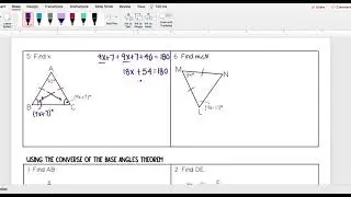 Using Base Angles Theorem and Converse Examples